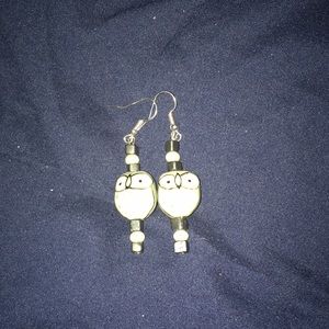 Ceramic Owl Drop Earrings New Artisan